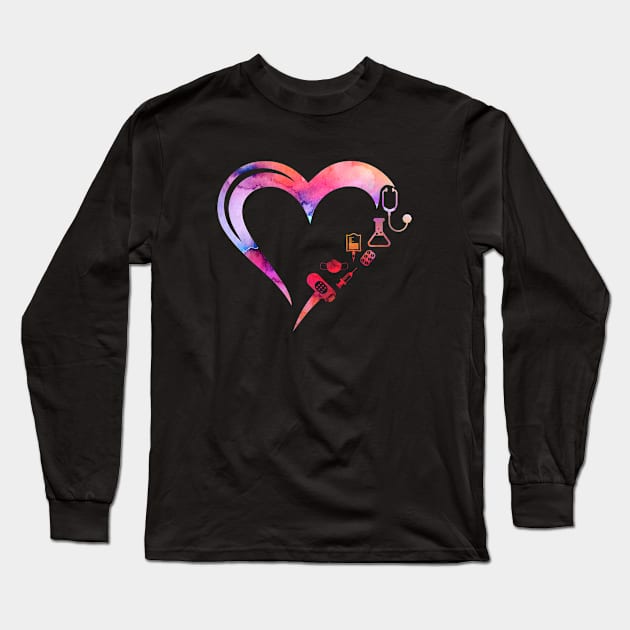 Nurse Heart Long Sleeve T-Shirt by outdoorlover